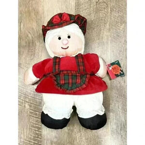 Vintage Gibson Mrs. Santa Claus Puffalump-Style Plush 14" Christmas w/ Tag 90s